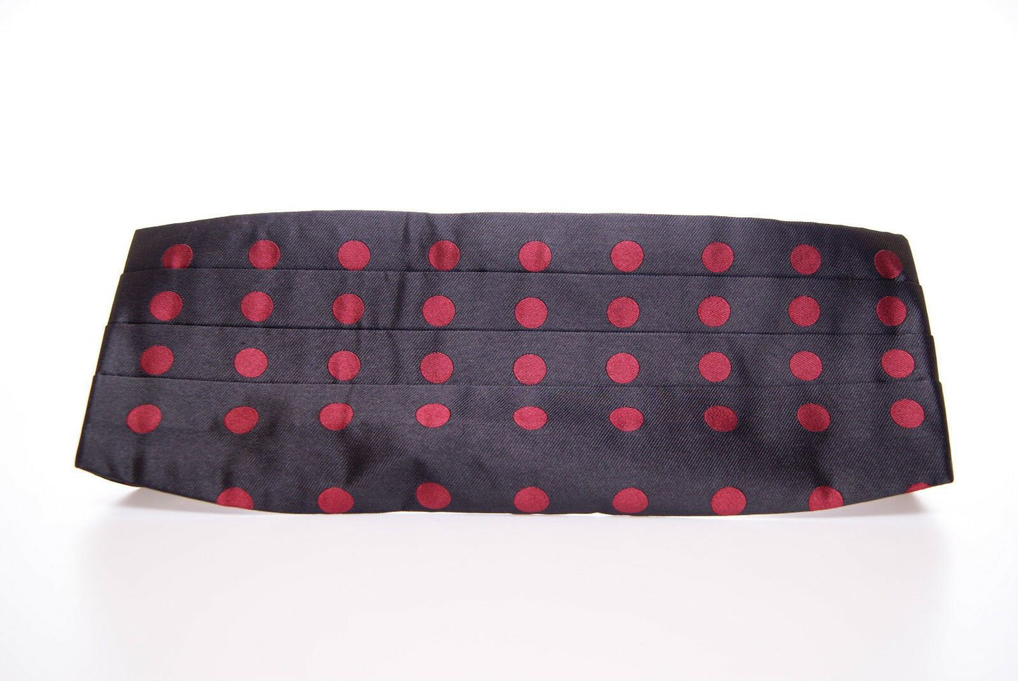 Dolce & Gabbana Exquisite Black Silk Cummerbund with Red Polka Dots - Sandy Store ByNet