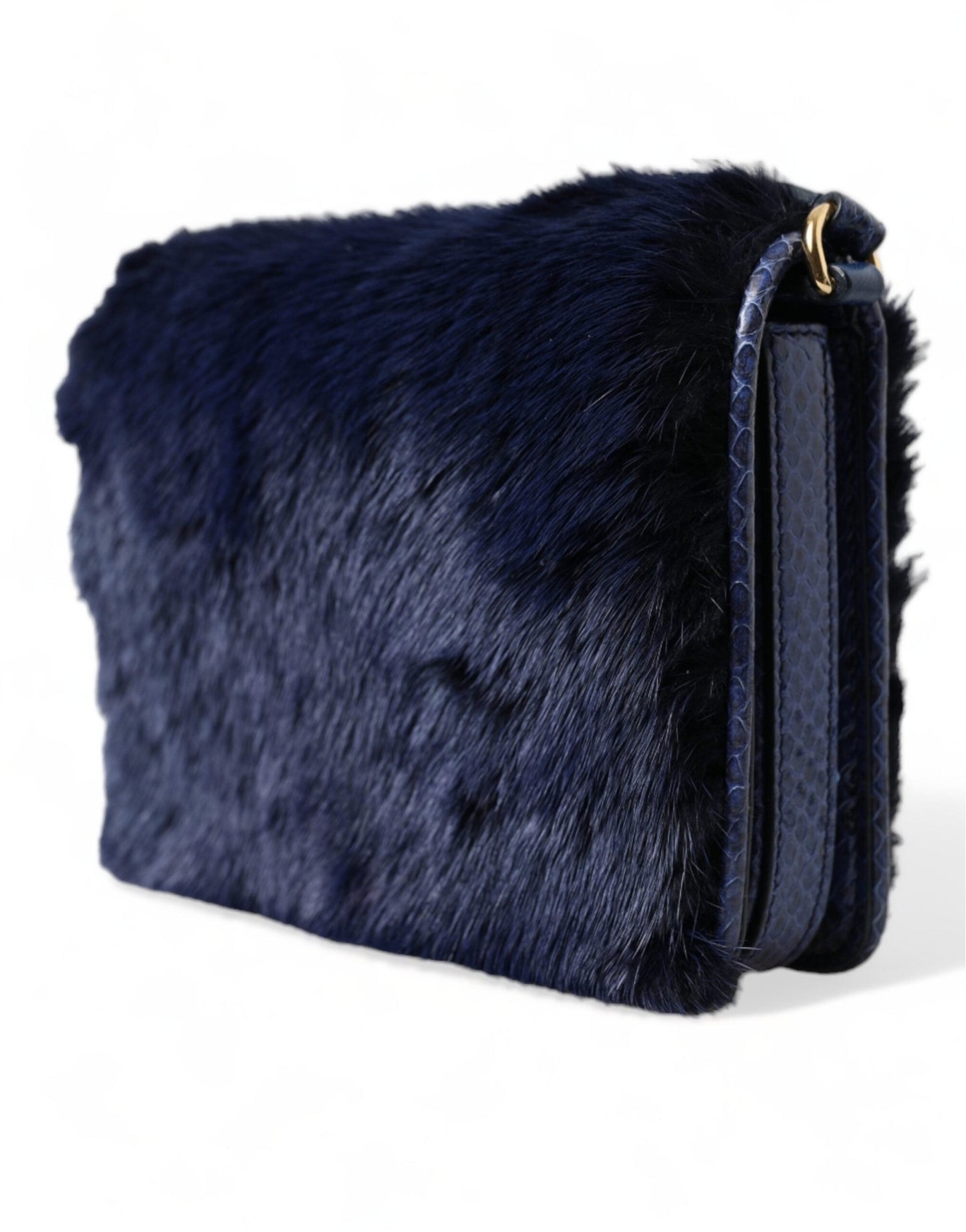 Dolce & Gabbana Exquisite Blue Mink Fur Shoulder Bag - Sandy Store ByNet