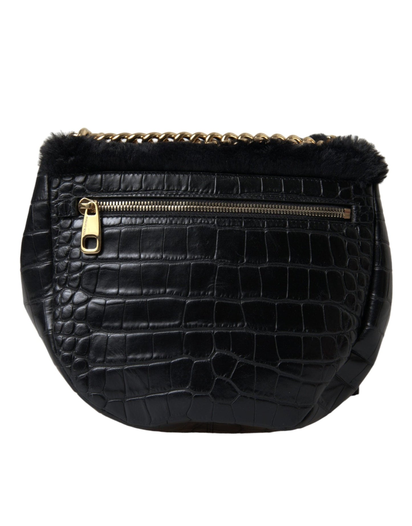 Dolce & Gabbana Exquisite Croc - Embossed Panther Shoulder Bag - Sandy Store ByNet