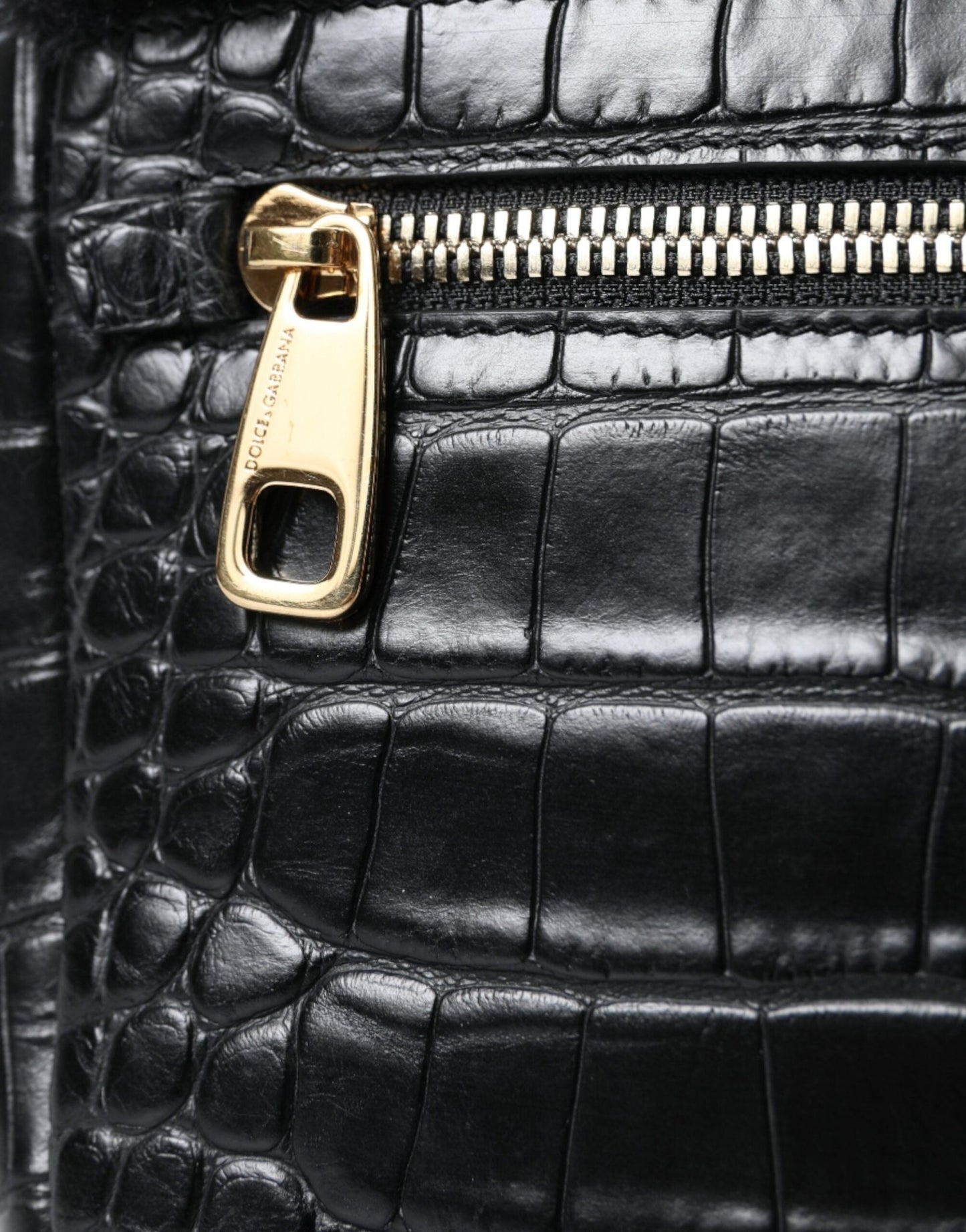 Dolce & Gabbana Exquisite Croc - Embossed Panther Shoulder Bag - Sandy Store ByNet