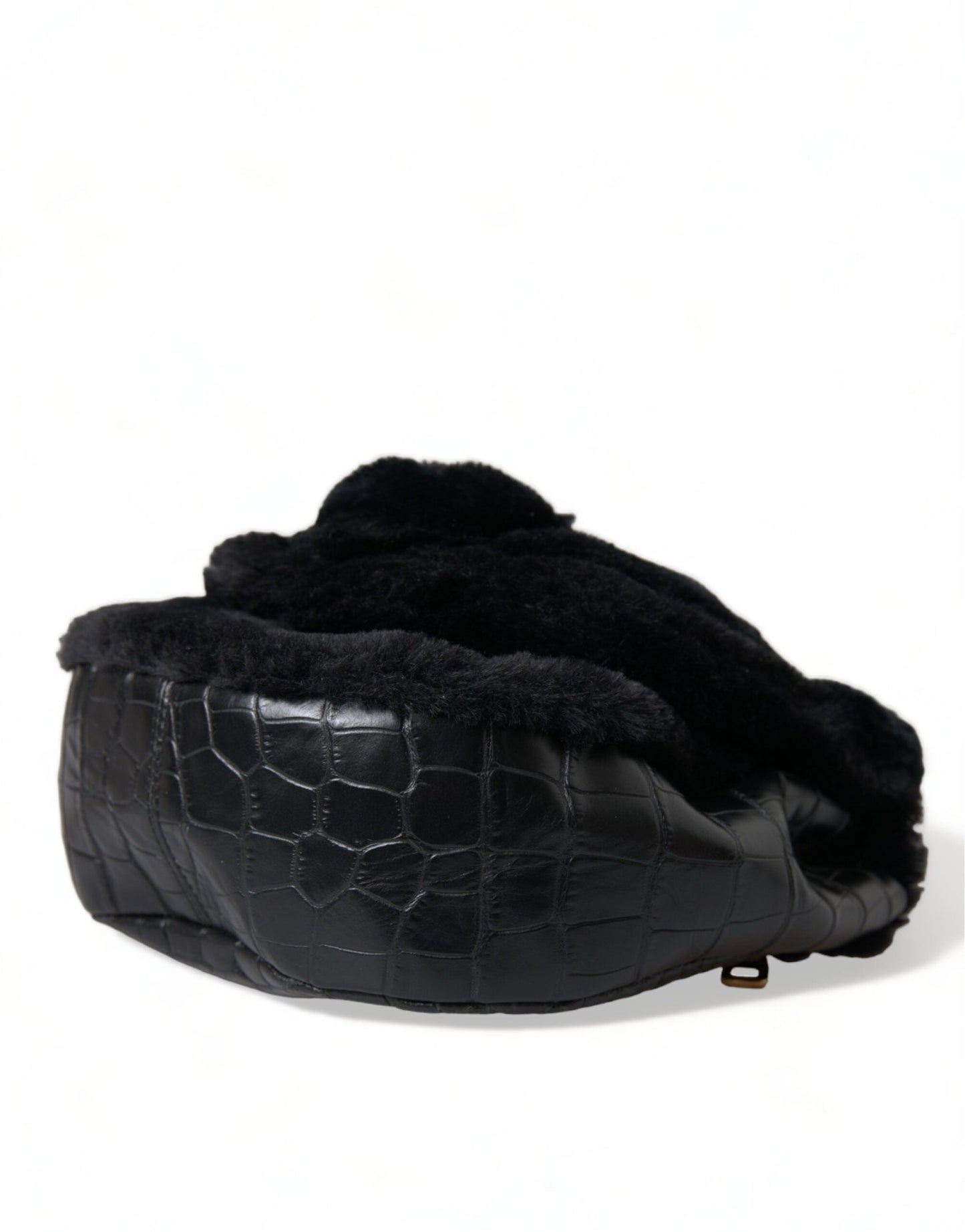 Dolce & Gabbana Exquisite Croc - Embossed Panther Shoulder Bag - Sandy Store ByNet