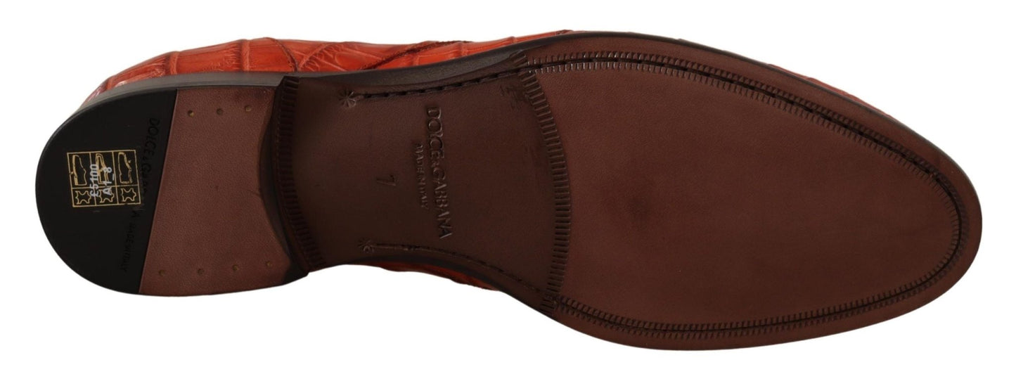 Dolce & Gabbana Exquisite Exotic Croc Leather Lace - Up Dress Shoes - Sandy Store ByNet