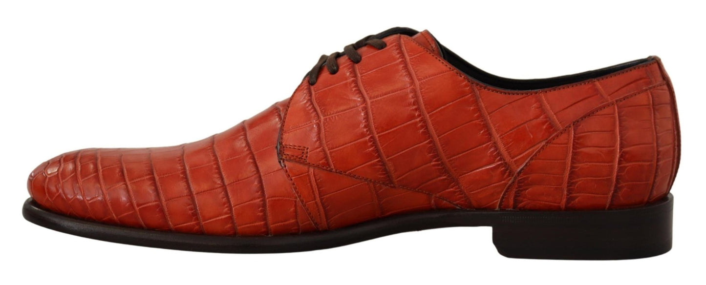 Dolce & Gabbana Exquisite Exotic Croc Leather Lace - Up Dress Shoes - Sandy Store ByNet