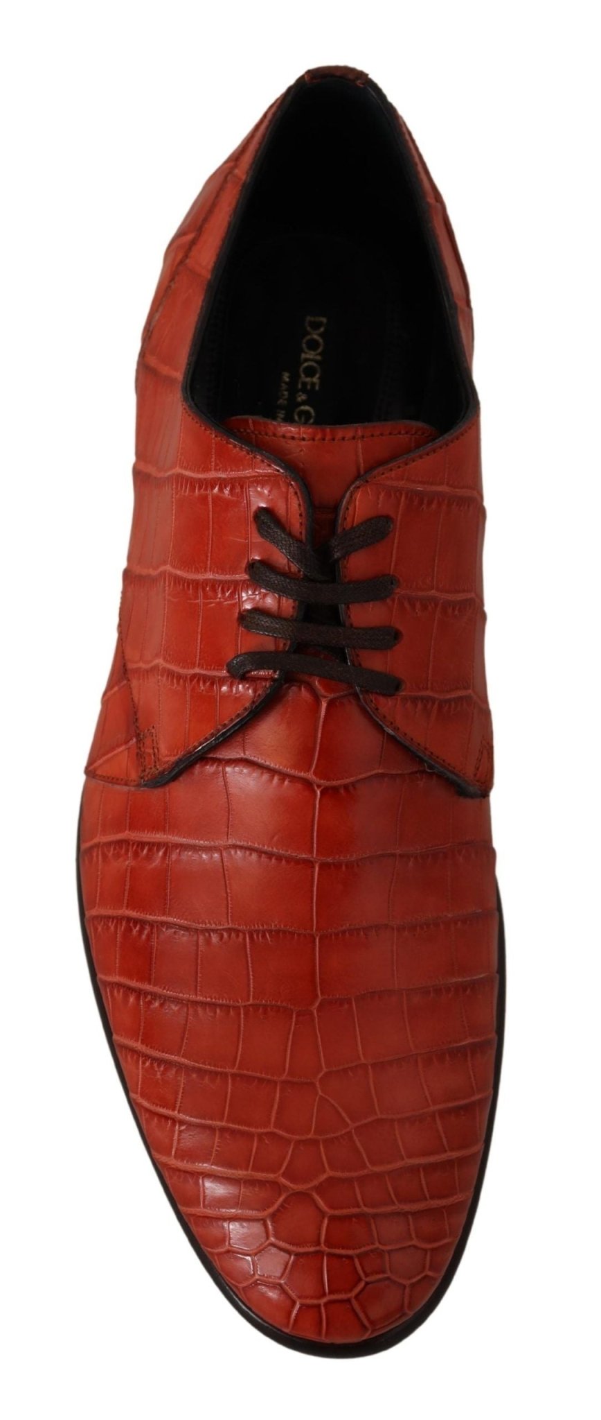 Dolce & Gabbana Exquisite Exotic Croc Leather Lace - Up Dress Shoes - Sandy Store ByNet