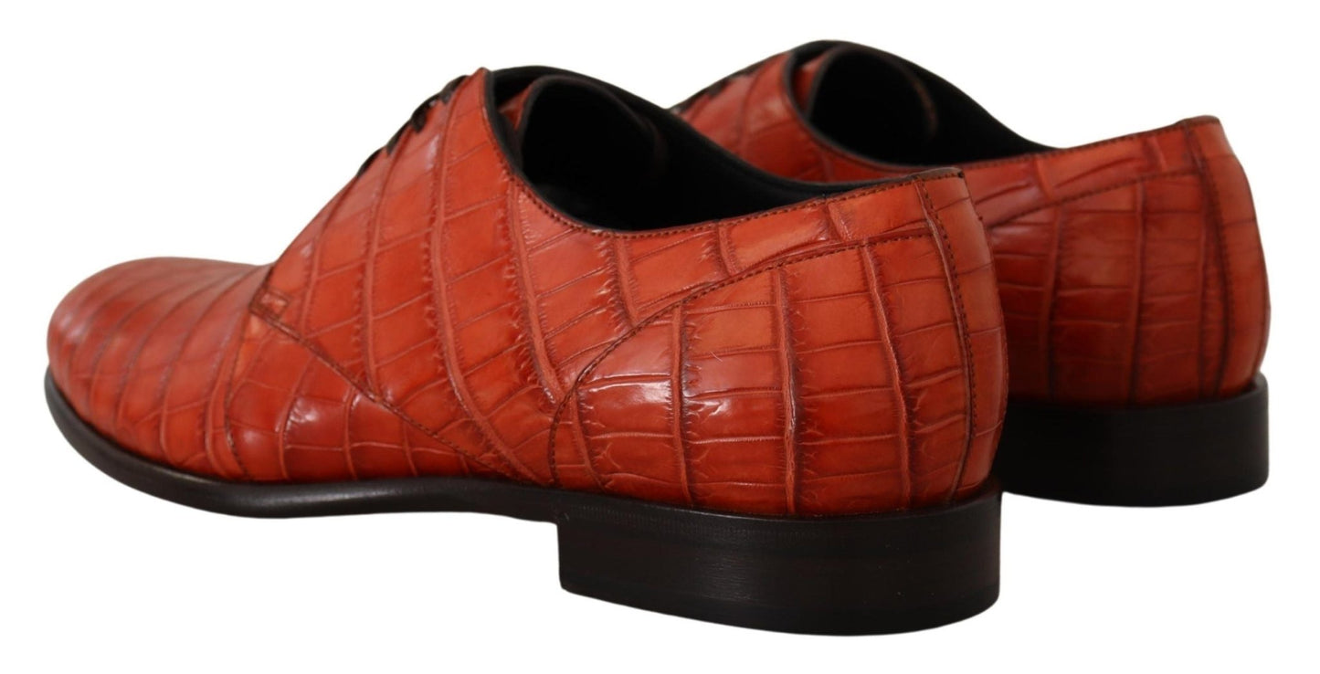 Dolce & Gabbana Exquisite Exotic Croc Leather Lace - Up Dress Shoes - Sandy Store ByNet