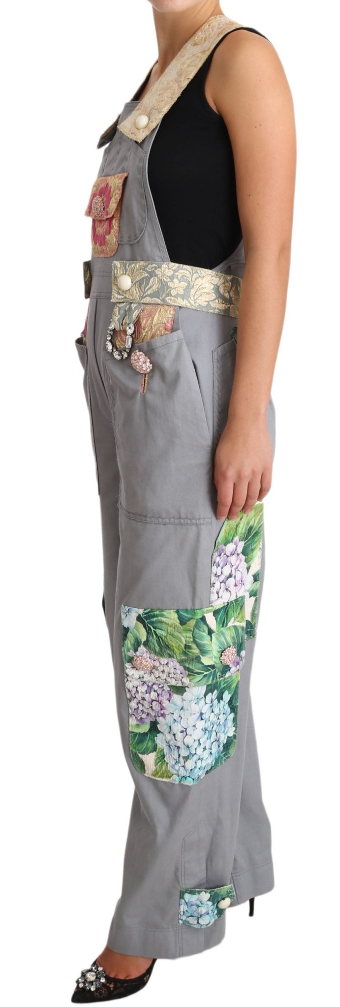 Dolce & Gabbana Exquisite Floral Embellished Denim Overalls - Sandy Store ByNet