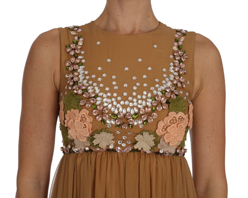 Dolce & Gabbana Exquisite Gold Silk A - line Dress - Sandy Store ByNet