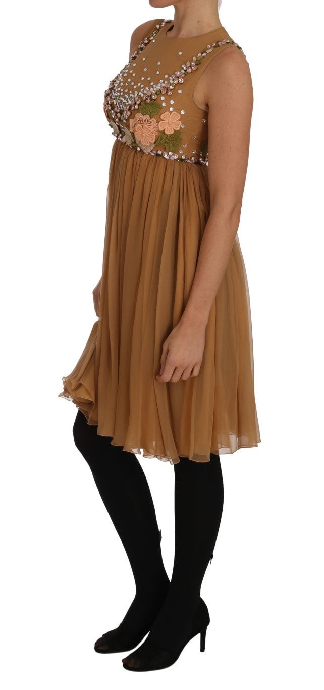 Dolce & Gabbana Exquisite Gold Silk A - line Dress - Sandy Store ByNet