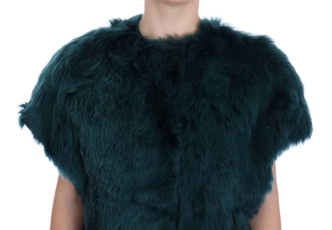 Dolce & Gabbana Exquisite Green Alpaca Fur Long Vest - Sandy Store ByNet