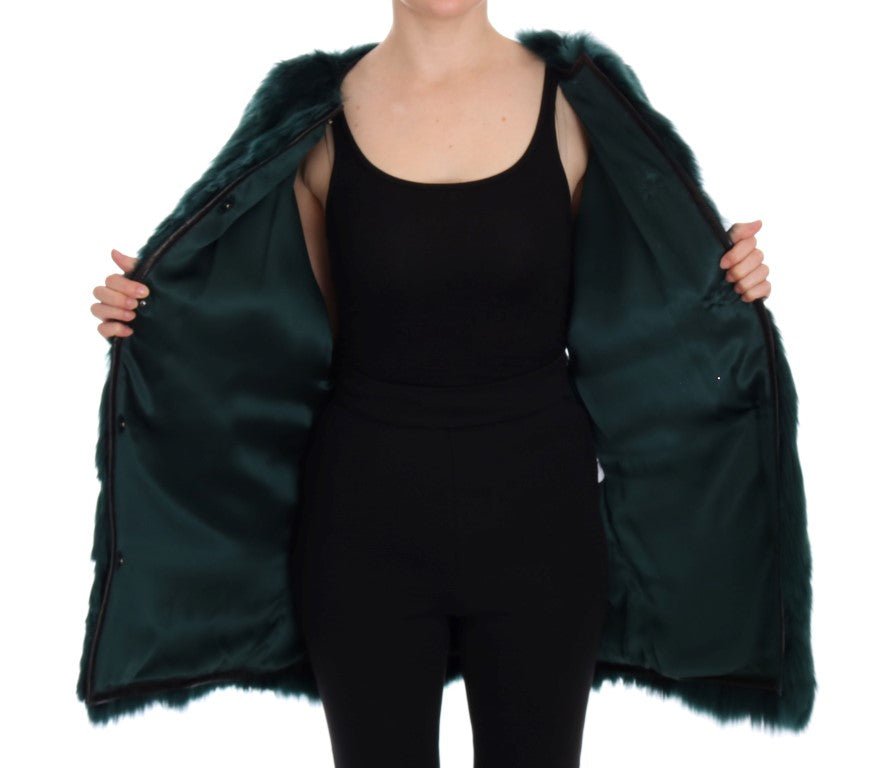 Dolce & Gabbana Exquisite Green Alpaca Fur Long Vest - Sandy Store ByNet