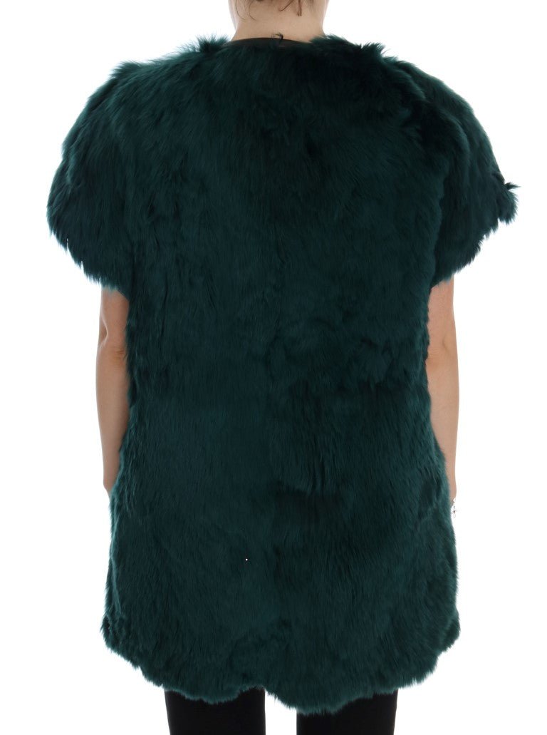 Dolce & Gabbana Exquisite Green Alpaca Fur Long Vest - Sandy Store ByNet