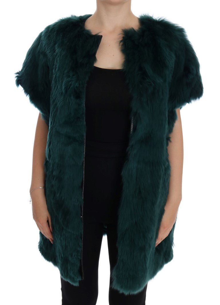 Dolce & Gabbana Exquisite Green Alpaca Fur Long Vest - Sandy Store ByNet