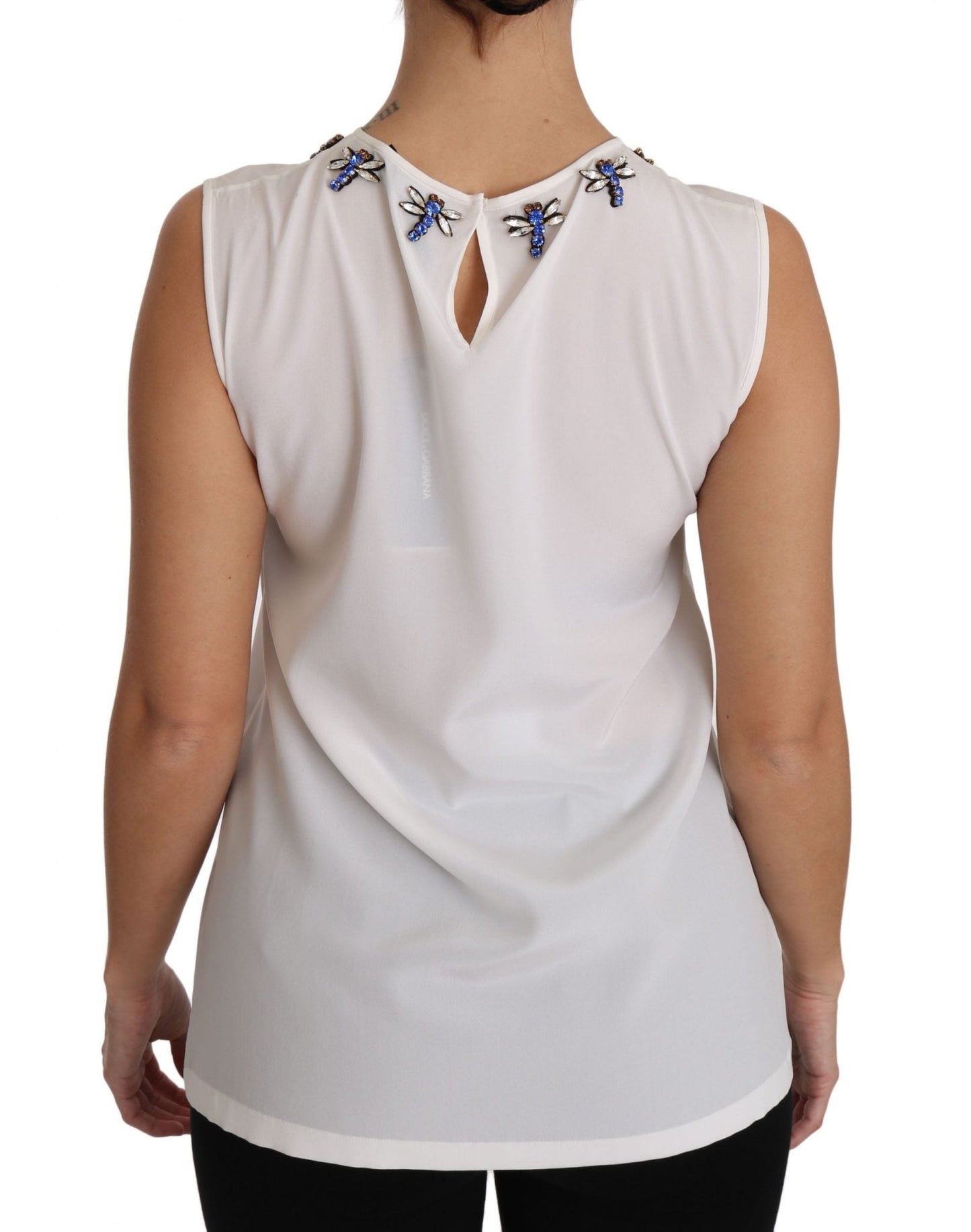 Dolce & Gabbana Fairy Tale Crystal - Embellished Silk Blouse - Sandy Store ByNet