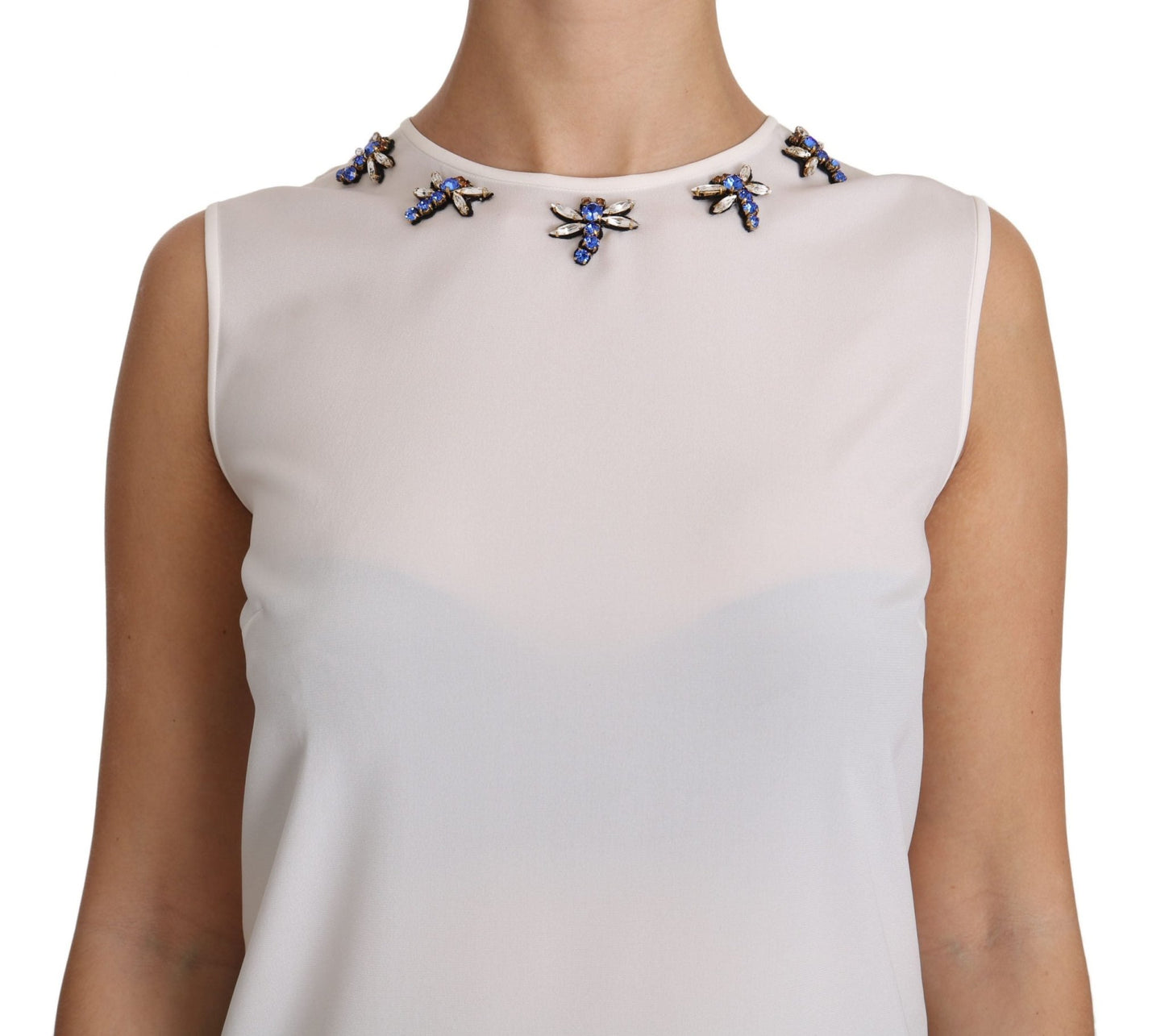 Dolce & Gabbana Fairy Tale Crystal - Embellished Silk Blouse - Sandy Store ByNet