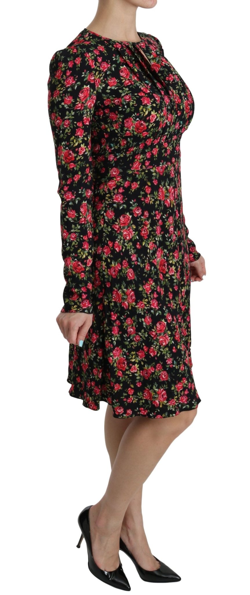Dolce & Gabbana Floral A - Line Viscose Knee Length Dress - Sandy Store ByNet