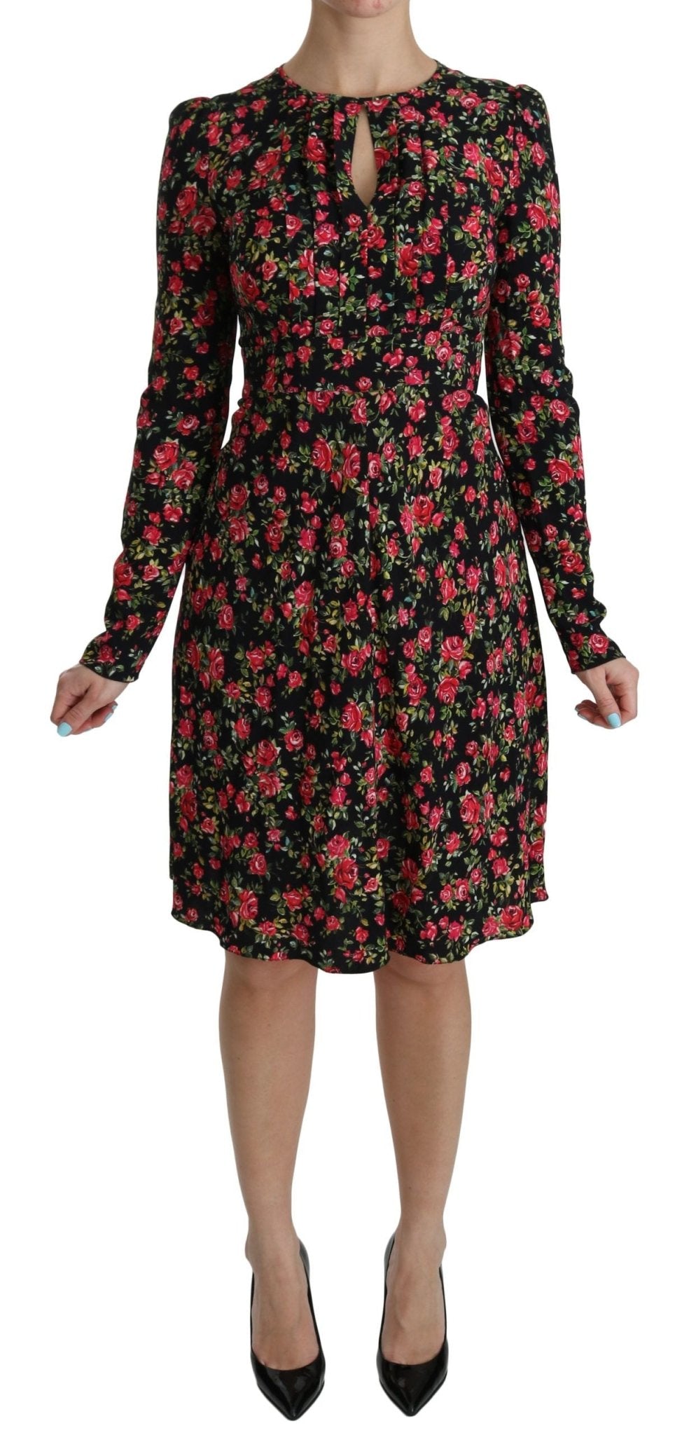 Dolce & Gabbana Floral A - Line Viscose Knee Length Dress - Sandy Store ByNet