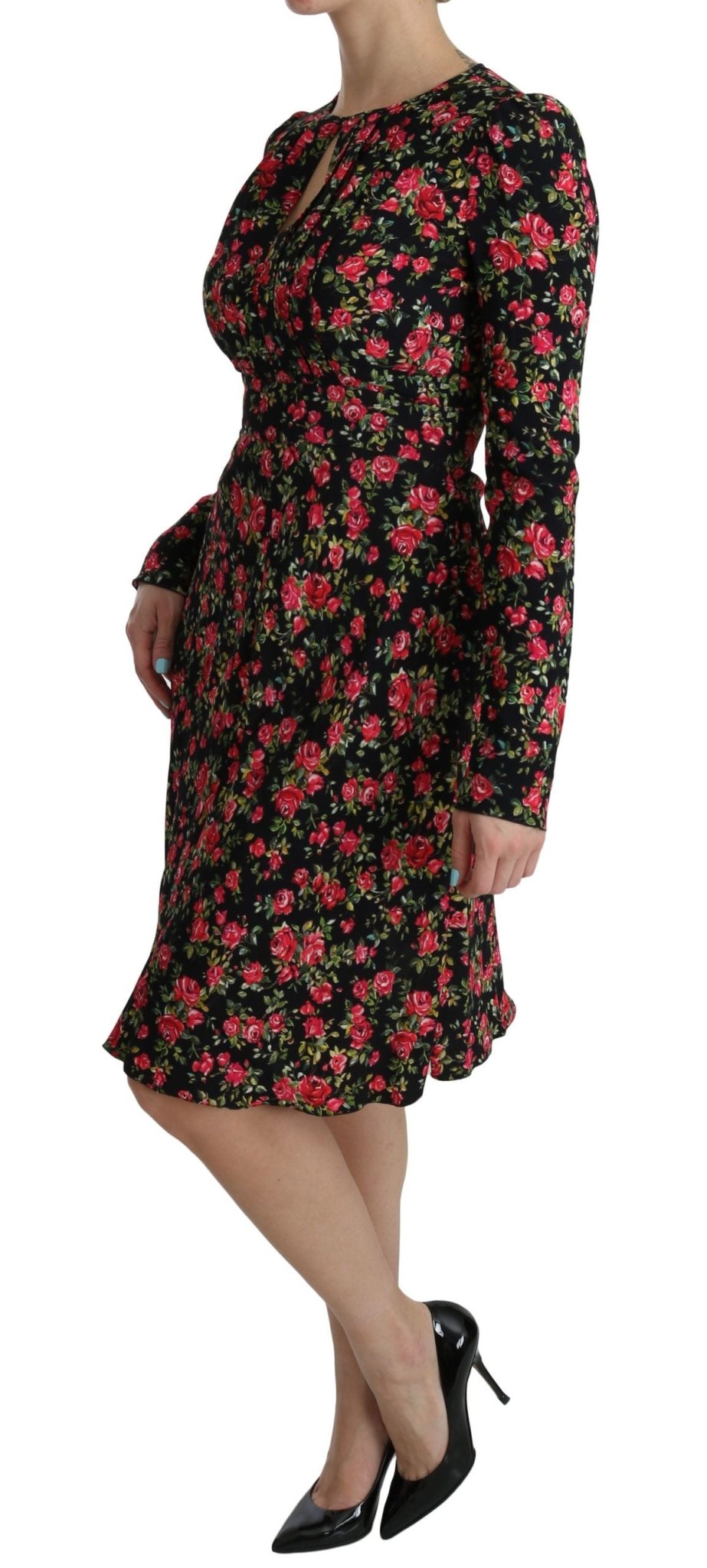 Dolce & Gabbana Floral A - Line Viscose Knee Length Dress - Sandy Store ByNet