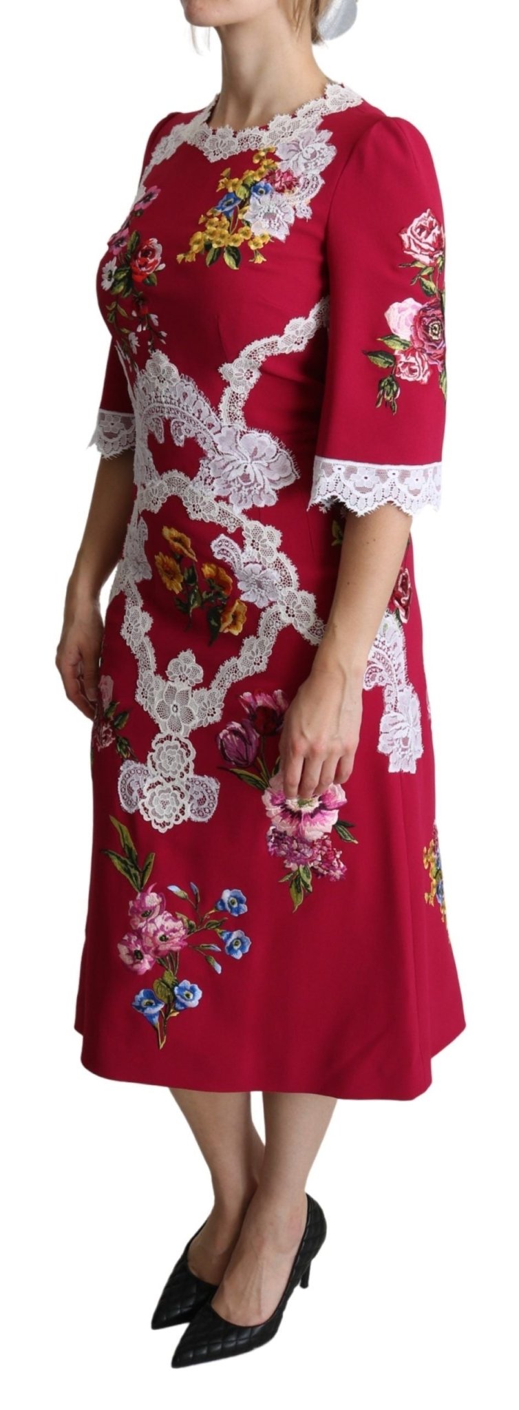 Dolce & Gabbana Floral Embroidered Sheath Midi Dress - Sandy Store ByNet