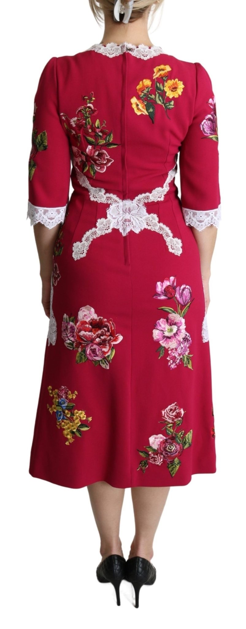 Dolce & Gabbana Floral Embroidered Sheath Midi Dress - Sandy Store ByNet