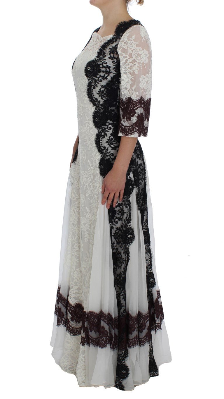 Dolce & Gabbana Floral Lace Silk Blend Maxi Dress - Sandy Store ByNet