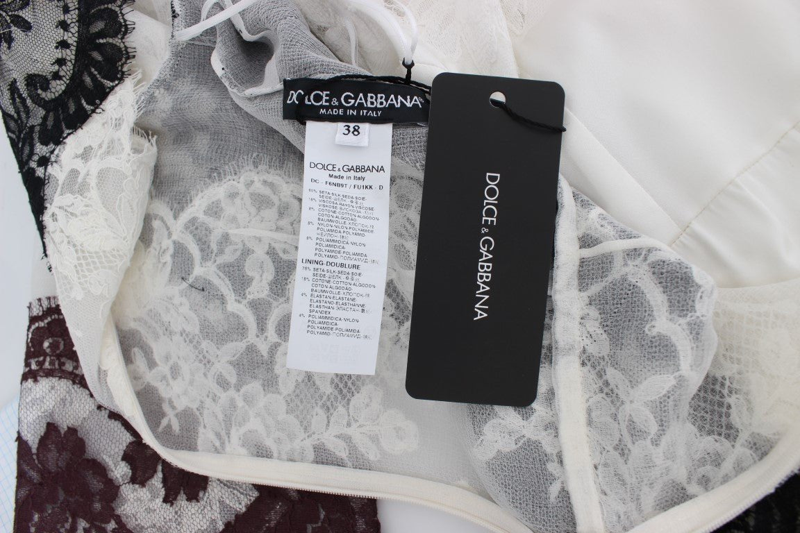 Dolce & Gabbana Floral Lace Silk Blend Maxi Dress - Sandy Store ByNet