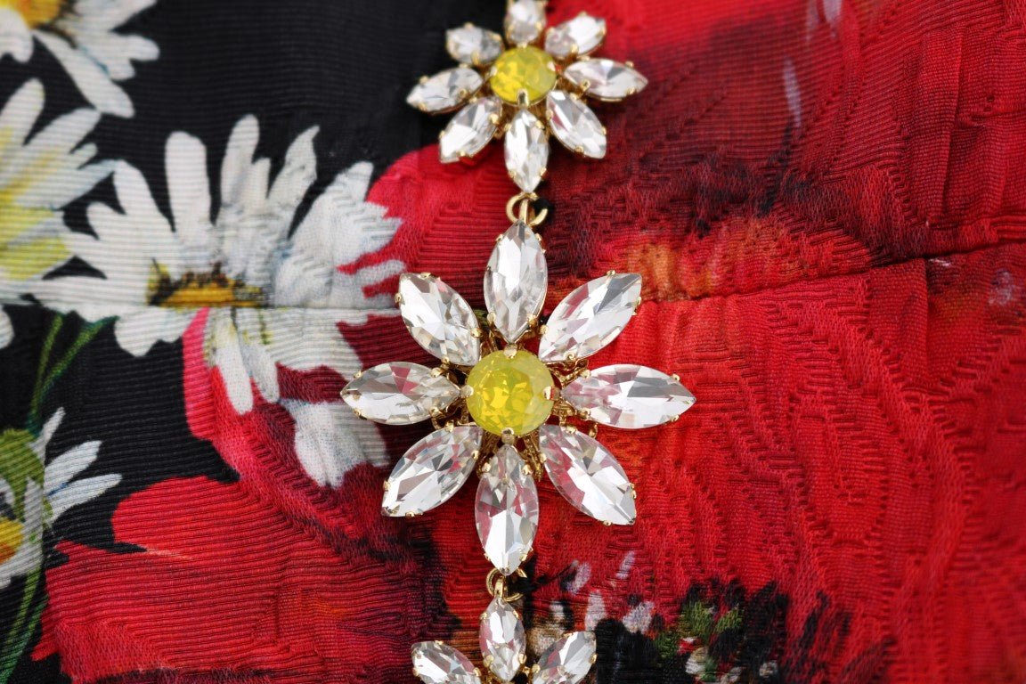 Dolce & Gabbana Floral Maxi Gown with Sunflower Print and Crystals - Sandy Store ByNet