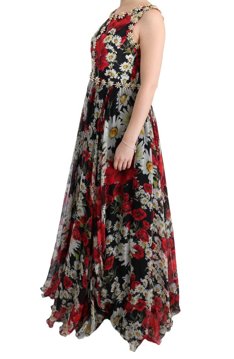 Dolce & Gabbana Floral Maxi Gown with Sunflower Print and Crystals - Sandy Store ByNet