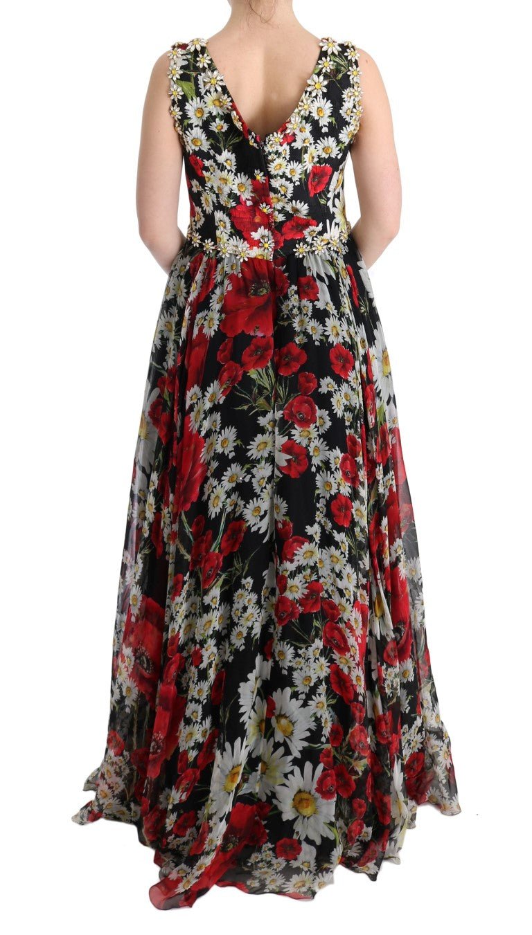 Dolce & Gabbana Floral Maxi Gown with Sunflower Print and Crystals - Sandy Store ByNet