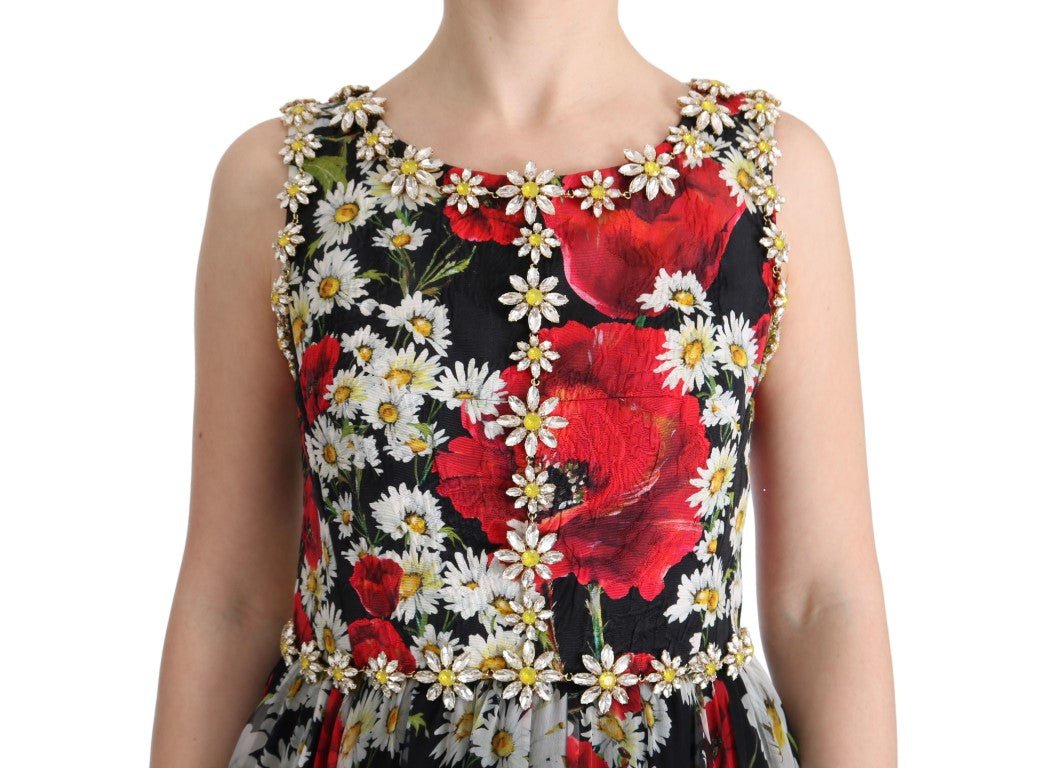 Dolce & Gabbana Floral Maxi Gown with Sunflower Print and Crystals - Sandy Store ByNet