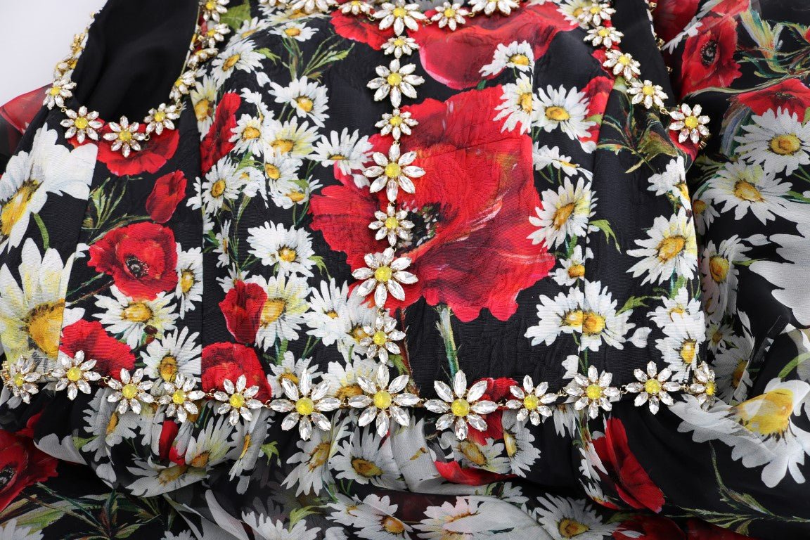 Dolce & Gabbana Floral Maxi Gown with Sunflower Print and Crystals - Sandy Store ByNet