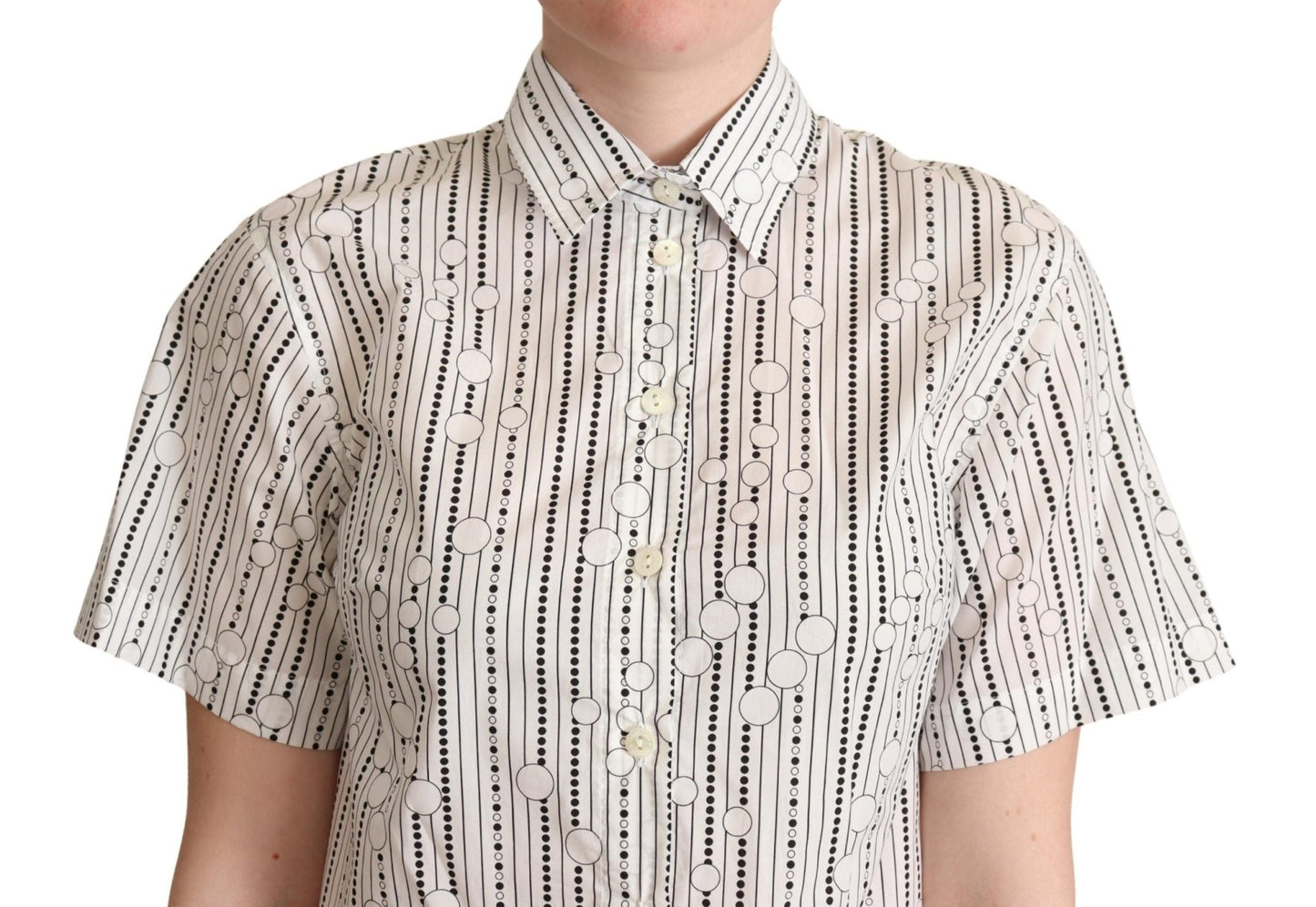 Dolce & Gabbana Geometric Elegance Collared Polo Top - Sandy Store ByNet