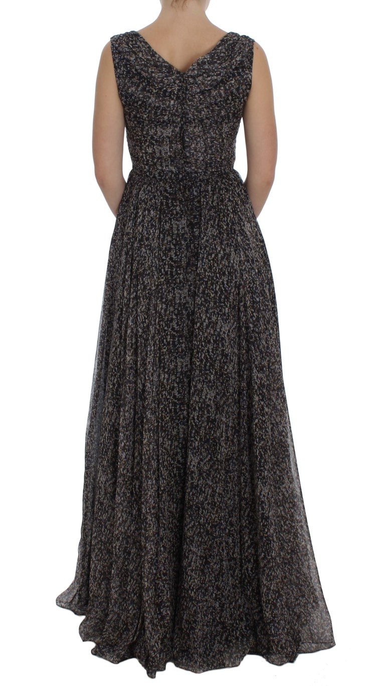 Dolce & Gabbana Glamorous Sequined Silk Full - Length Dress - Sandy Store ByNet