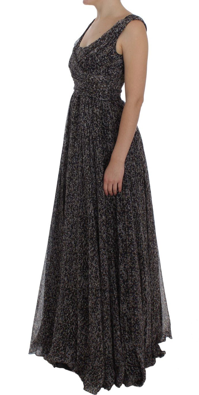 Dolce & Gabbana Glamorous Sequined Silk Full - Length Dress - Sandy Store ByNet