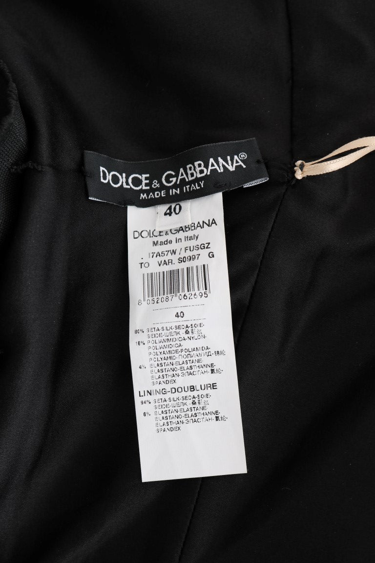 Dolce & Gabbana Gold and Black Silk Stretch Bodysuit Romper - Sandy Store ByNet
