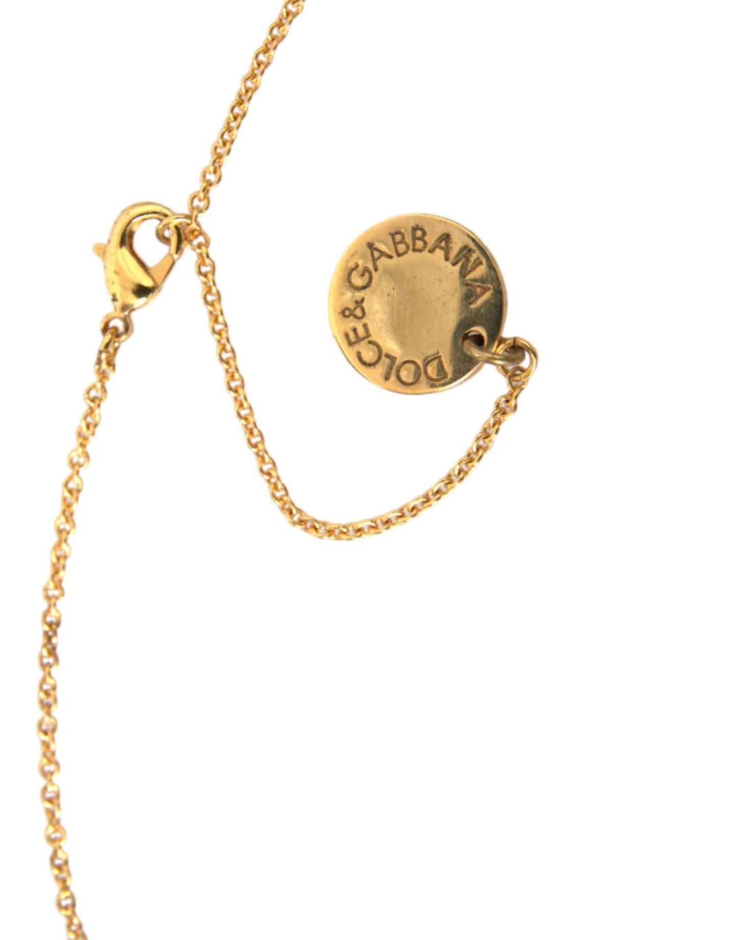 Dolce & Gabbana Gold Brass Chain Dog Heart Pendant Charm Necklace - Sandy Store ByNet