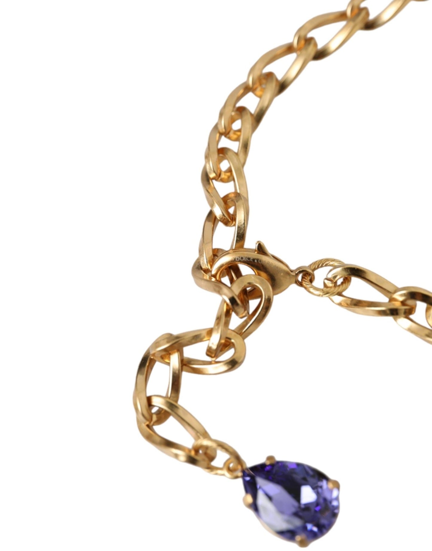 Dolce & Gabbana Gold Brass Crystal Purple Pink Pearl Pendants Necklace - Sandy Store ByNet