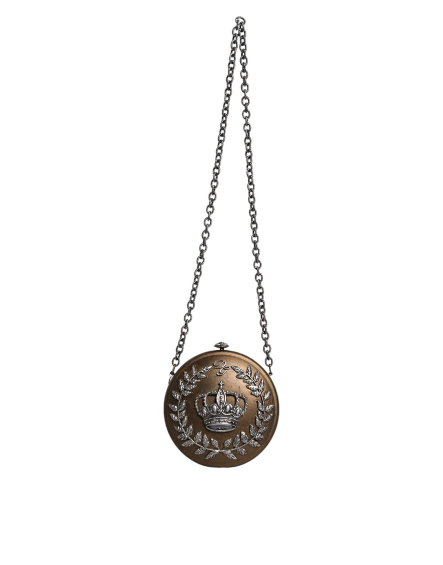 Dolce & Gabbana Gold Brass Metal DG Crown Clutch Crossbody Bag - Sandy Store ByNet
