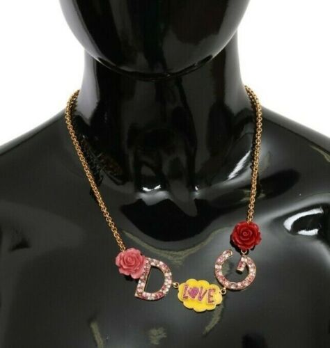 Dolce & Gabbana Gold Crystal Charm Statement Necklace - Sandy Store ByNet
