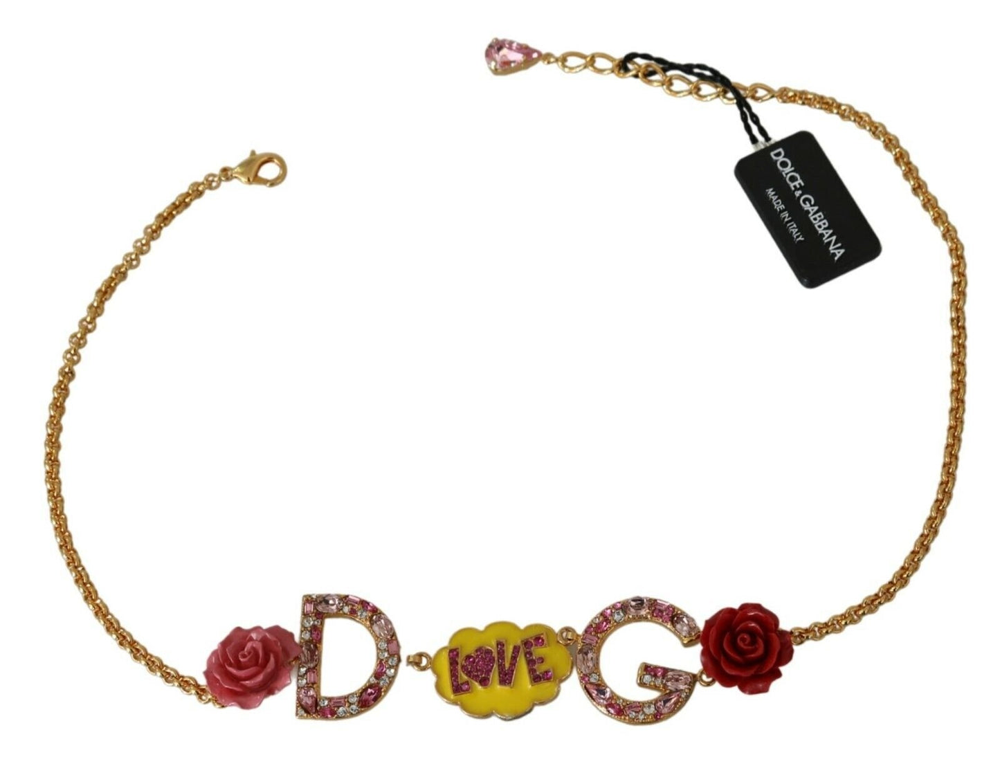 Dolce & Gabbana Gold Crystal Charm Statement Necklace - Sandy Store ByNet