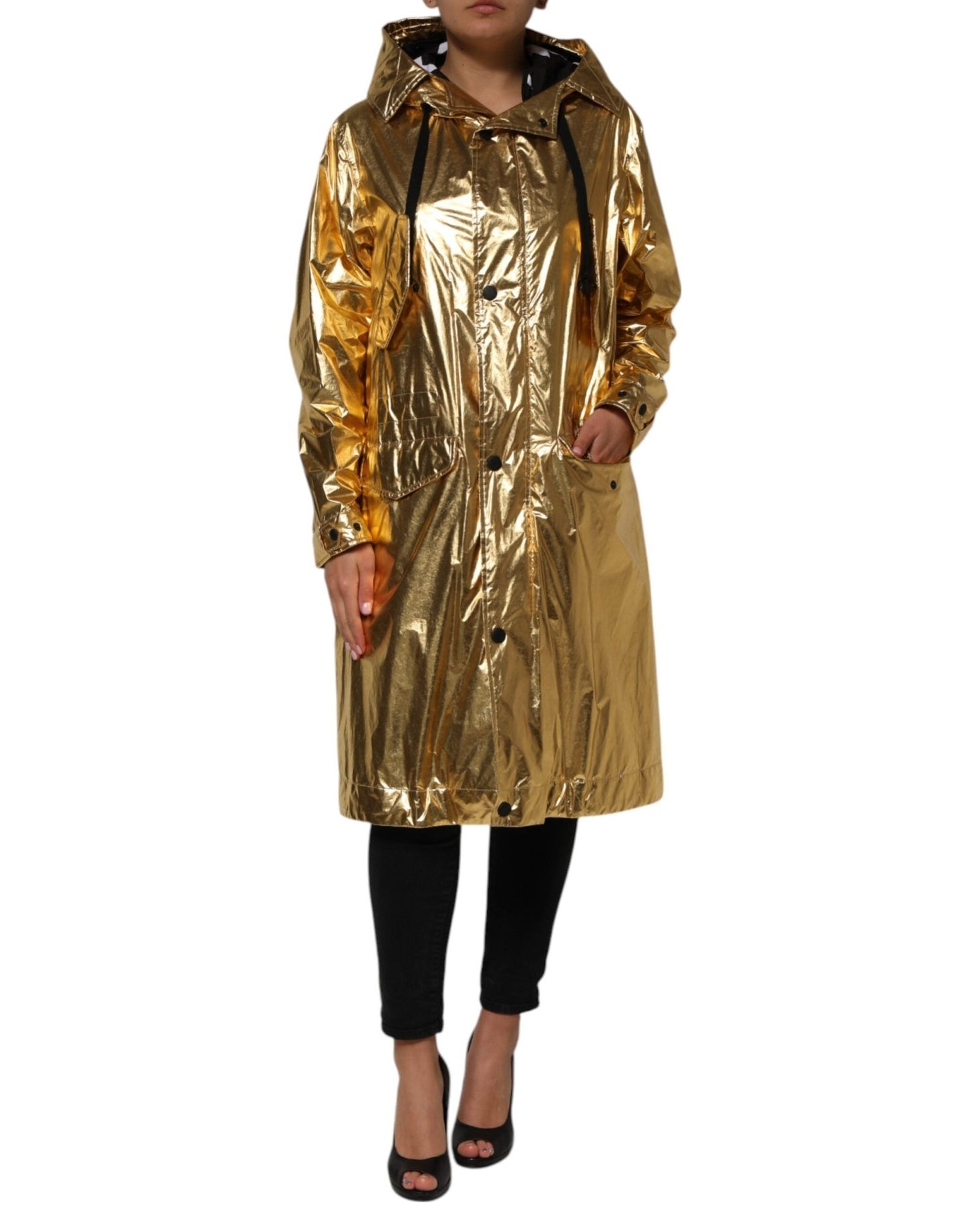 Dolce & Gabbana Gold Hooded Long Sleeves Trench Coat Jacket – IT40|S par Dolce & Gabbana | Disponible sur Sandy Store ByNet