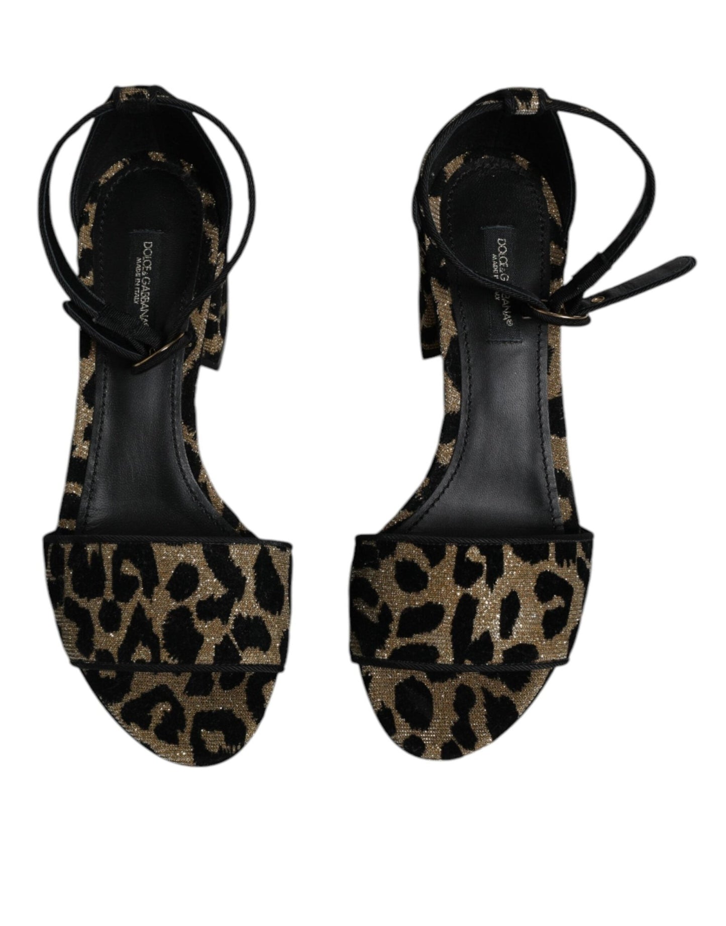 Dolce & Gabbana Gold Leopard Ankle Strap Heels Sandals Shoes – EU36.5/US6 par Dolce & Gabbana | Disponible sur Sandy Store ByNet