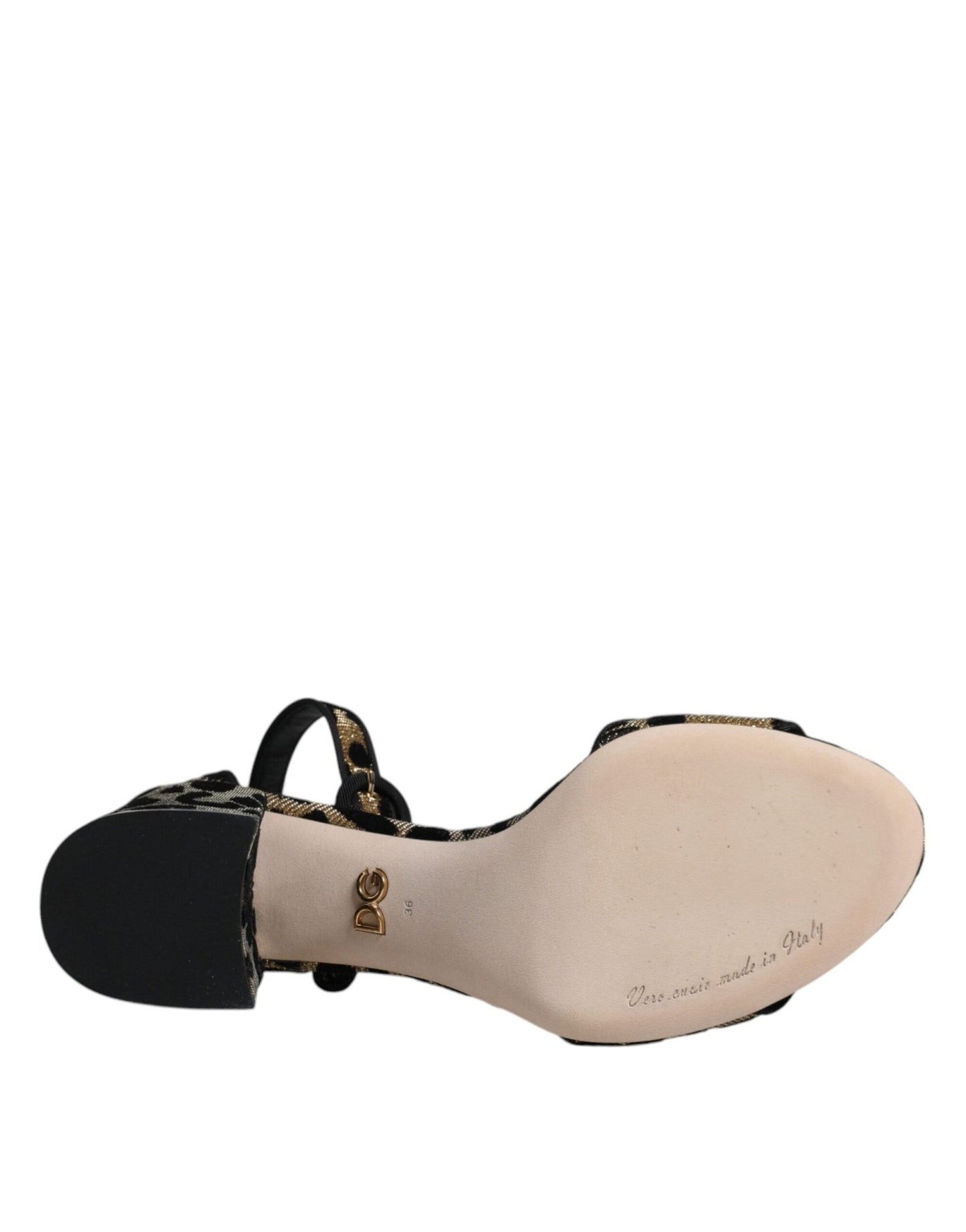 Dolce & Gabbana Gold Leopard Ankle Strap Heels Sandals Shoes – EU36.5/US6 par Dolce & Gabbana | Disponible sur Sandy Store ByNet