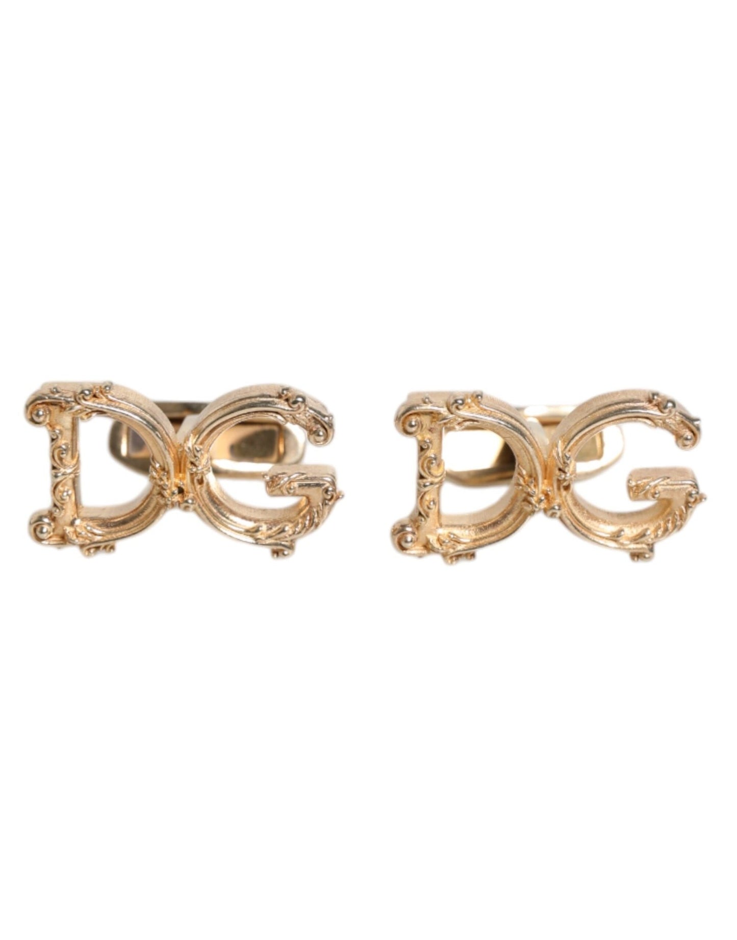 Dolce & Gabbana Gold Tone 925 Sterling Silver DG Logo Cufflink - Sandy Store ByNet