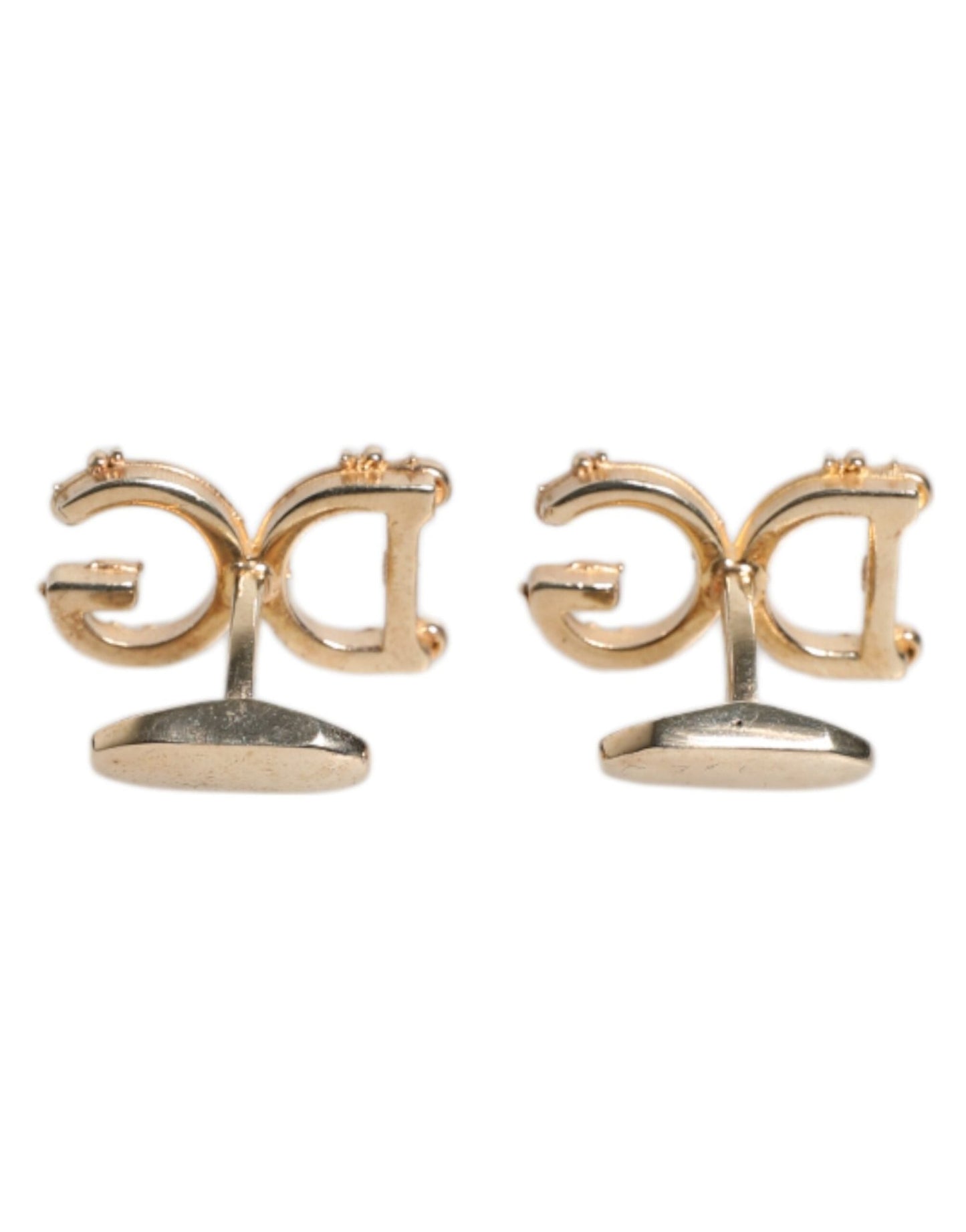 Dolce & Gabbana Gold Tone 925 Sterling Silver DG Logo Cufflink - Sandy Store ByNet