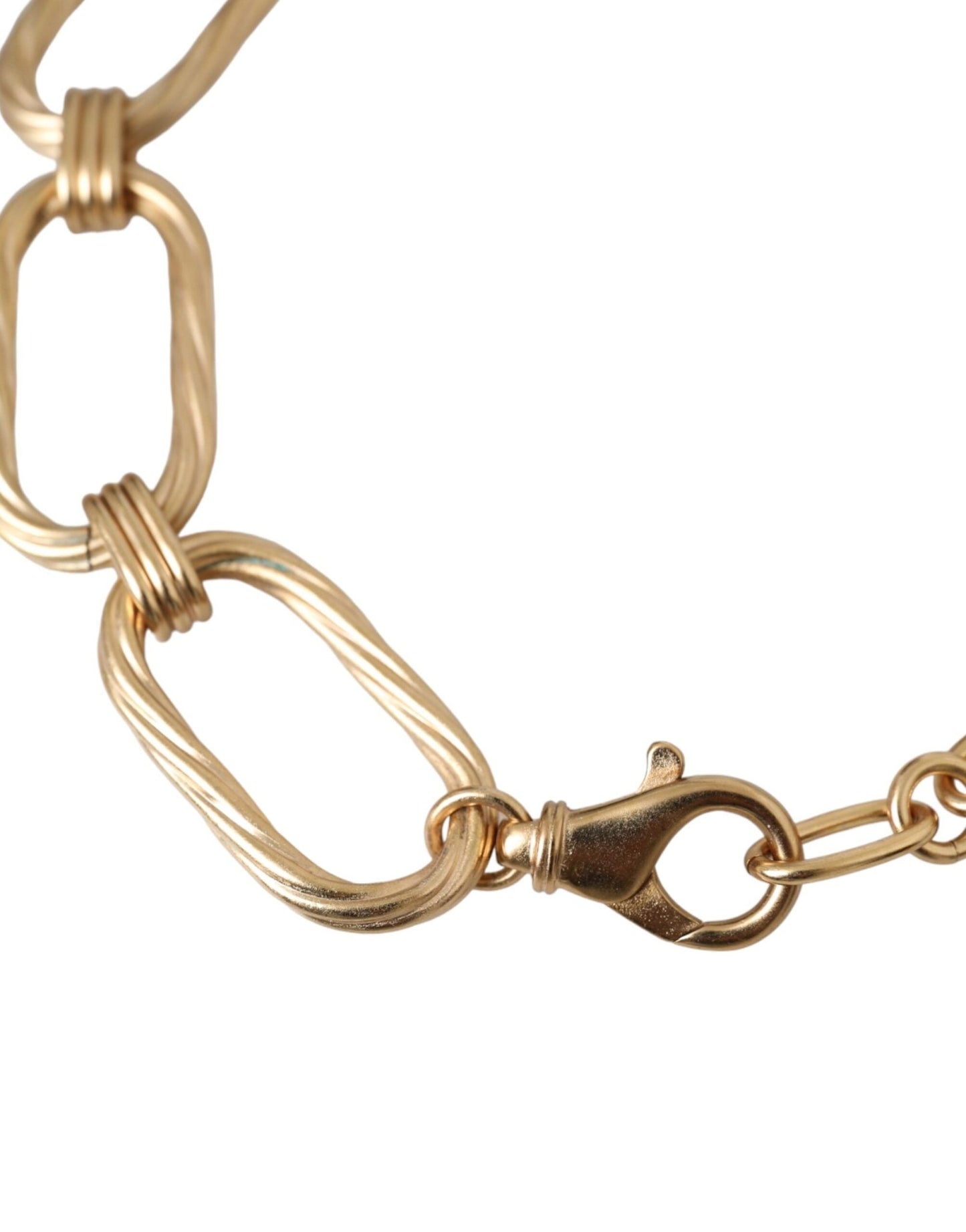 Dolce & Gabbana Gold Tone Brass Large Link Chain Jewelry Necklace - Sandy Store ByNet