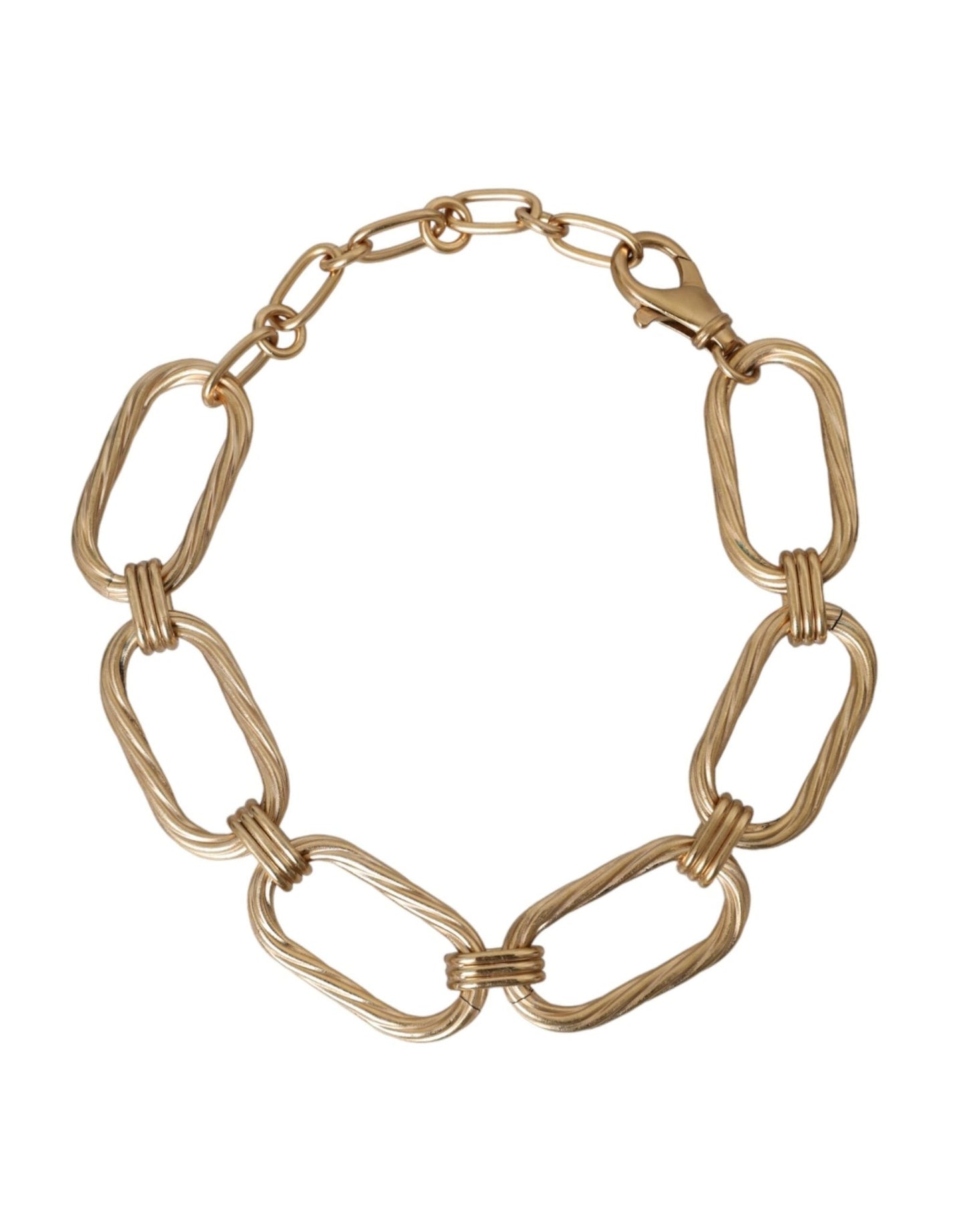 Dolce & Gabbana Gold Tone Brass Large Link Chain Jewelry Necklace - Sandy Store ByNet
