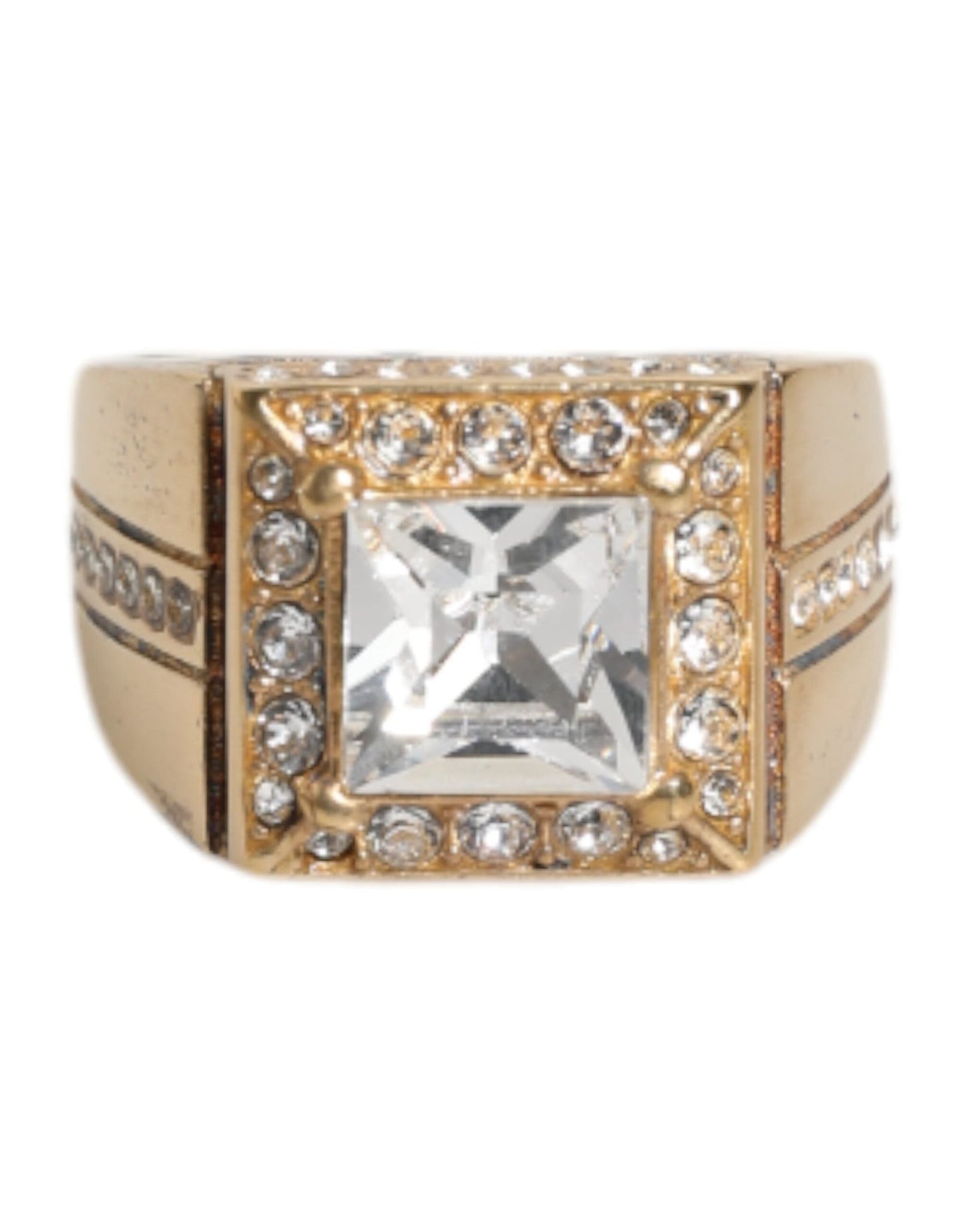 Dolce & Gabbana Gold Tone Sterling Silver 925 Crystals Ring – EU58 | US9 par Dolce & Gabbana | Disponible sur Sandy Store ByNet