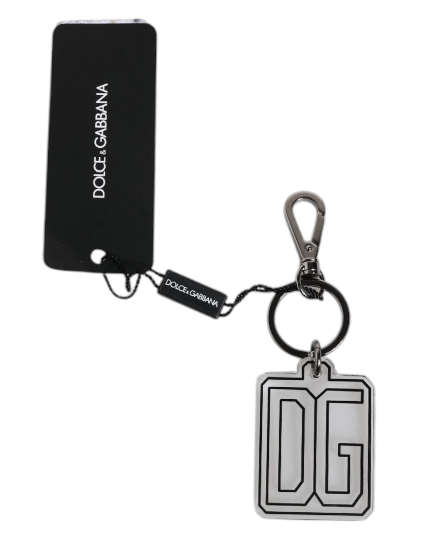 Dolce & Gabbana Gray Black DG Rubber Logo Silver Men's Keychain Keyring – par Dolce & Gabbana | Disponible sur Sandy Store ByNet