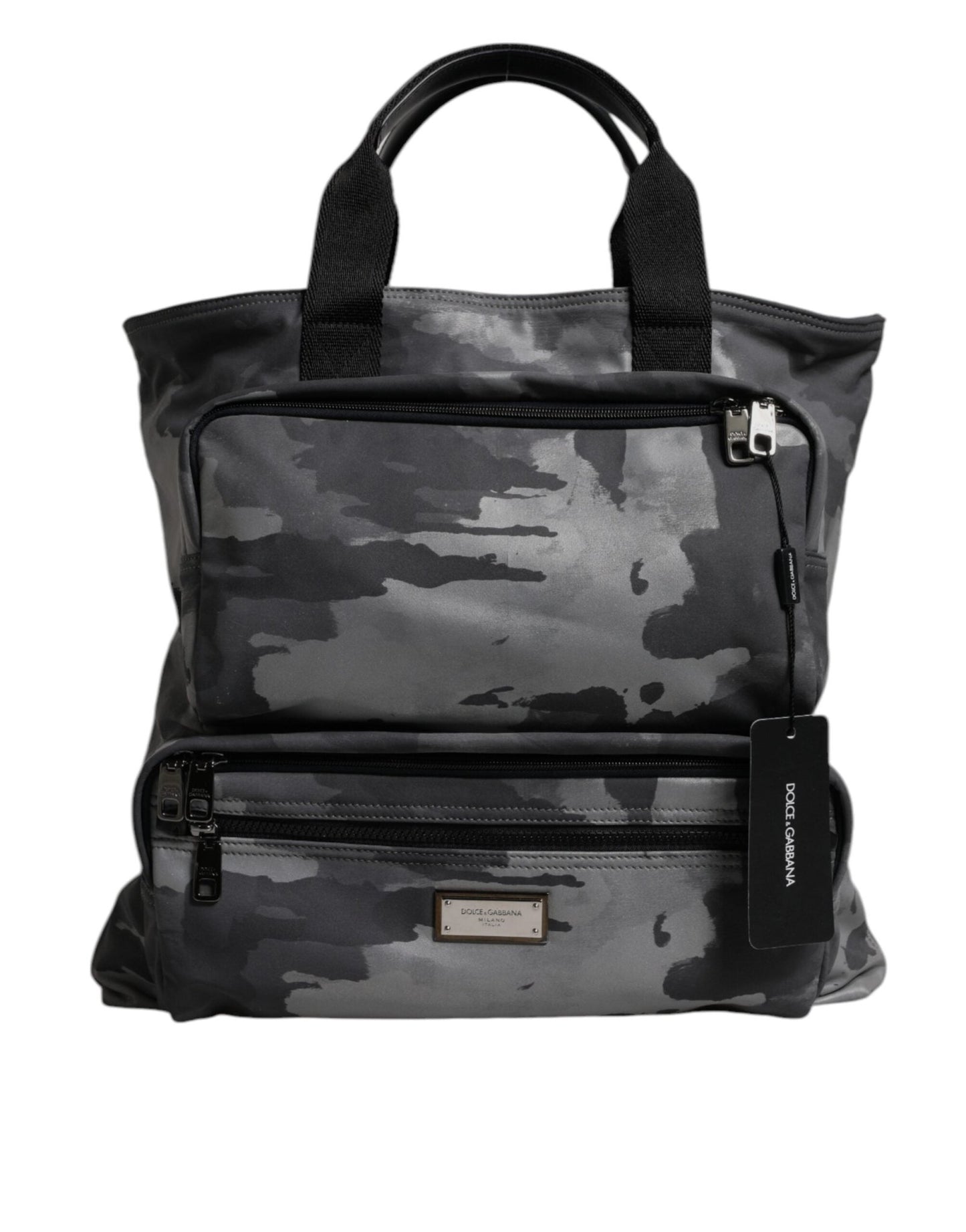 Dolce & Gabbana Gray Camo Cotton Multiple Compartments Tote Bag - Sandy Store ByNet