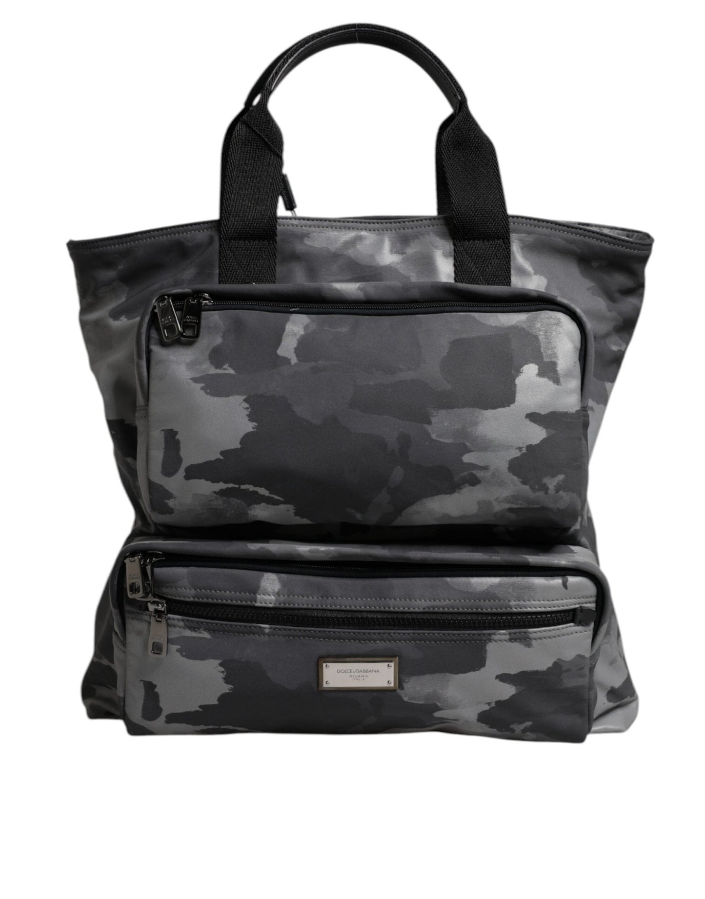 Dolce & Gabbana Gray Camo Cotton Multiple Compartments Tote Bag - Sandy Store ByNet